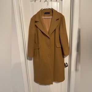 Vintage Camel wool blend coat long